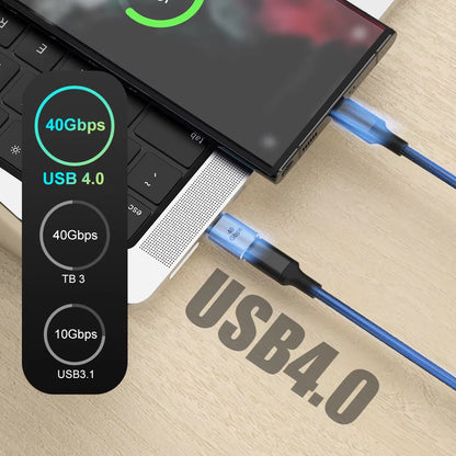 USB 4.0 PD 100W 8K 60Hz Charger Connector for Macbook 40Gbps High Speed USB C OTG U-Shape Straight Angle Male to Female Adapter